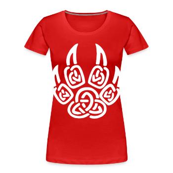 White viking wolf claws - Women's Premium Organic T-Shirt - red - Front - Mia (176cm)