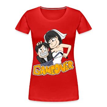 Game Over Hochzeit lustig Geschenk - Frauen Premium Bio T-Shirt - Rot - Vorne - Mia (176cm)