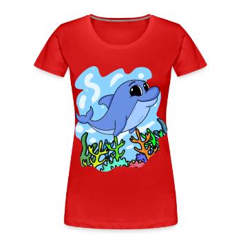 Dolphin - Women's Premium Organic T-Shirt - red - Front - Mia (176cm)