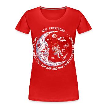 moon astronaut stars space - Women's Premium Organic T-Shirt - red - Front - Mia (176cm)