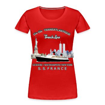 LINER FRANCE Louis RUNEMBERG © Adagp - Women's Premium Organic T-Shirt - red - Front - Mia (176cm)