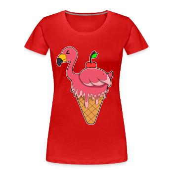 Flamingo Waffeleis - Frauen Premium Bio T-Shirt - Rot - Vorne - Mia (176cm)