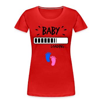 Bébé pieds grossesse naissance bébé famille - T-shirt bio Premium Femme - rouge - Devant - Mia (176cm)