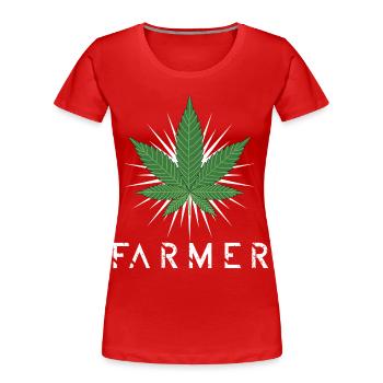 Chanvre Farmer - T-shirt bio Premium Femme - rouge - Devant - Mia (176cm)