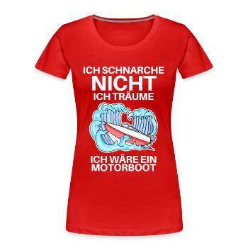 Motorboot Boote Boot - Frauen Premium Bio T-Shirt - Rot - Vorne - Mia (176cm)