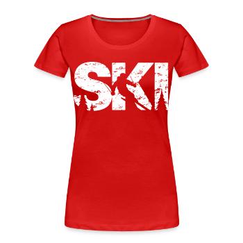 Ski - Frauen Premium Bio T-Shirt - Rot - Vorne - Mia (176cm)