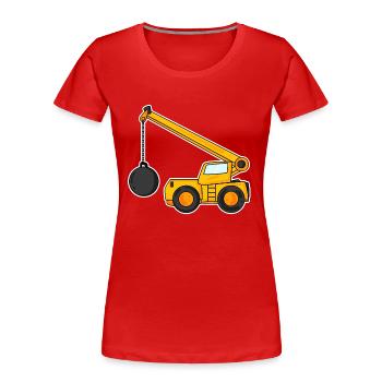 Grue de démolition pour enfants - T-shirt bio Premium Femme - rouge - Devant - Mia (176cm)