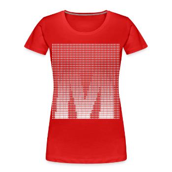 Lettre M, nom, lettre M - T-shirt bio Premium Femme - rouge - Devant - Mia (176cm)