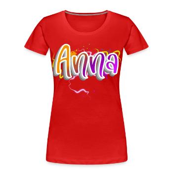 Anna - T-shirt bio Premium Femme - rouge - Devant - Mia (176cm)