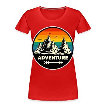 Montagnes, randonnée, aventure, escalade, aventure - T-shirt bio Premium Femme - rouge - Devant - Mia (176cm)