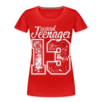 Officiellement adolescent 13 ans 13 anniversaire garçons - T-shirt bio Premium Femme - rouge - Devant - Mia (176cm)
