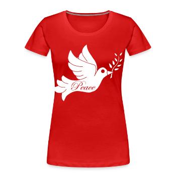 Weißer Vogel des Friedens - Frauen Premium Bio T-Shirt - Rot - Vorne - Mia (176cm)