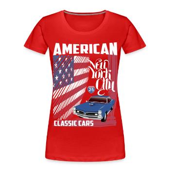 American Classic Cars - Women's Premium Organic T-Shirt - red - Front - Mia (176cm)