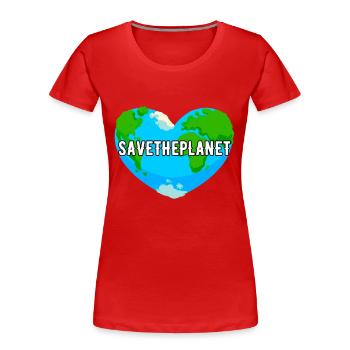 Save The Planet Durabilité Conservation de la nature - T-shirt bio Premium Femme - rouge - Devant - Mia (176cm)