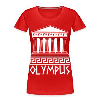 Weißer Tempel am Olymp - Frauen Premium Bio T-Shirt - Rot - Vorne - Mia (176cm)