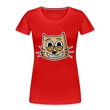 Chat Visage de chat - T-shirt bio Premium Femme - rouge - Devant - Mia (176cm)