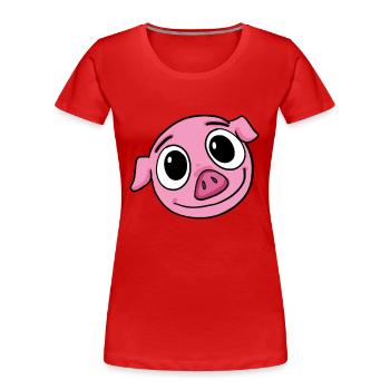 Porc - T-shirt bio Premium Femme - rouge - Devant - Mia (176cm)