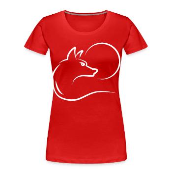 Wolf at full moon - Women's Premium Organic T-Shirt - red - Front - Mia (176cm)