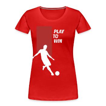 Fußball Spieler Soccer Design Minimalistisch Icon - Frauen Premium Bio T-Shirt - Rot - Vorne - Mia (176cm)