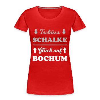 Aufstieg Bochum - Frauen Premium Bio T-Shirt - Rot - Vorne - Mia (176cm)