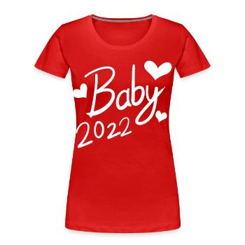Baby 2022 - Neugeborenes 2022 - Frauen Premium Bio T-Shirt - Rot - Vorne - Mia (176cm)