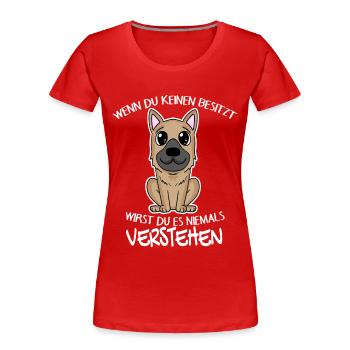 Deutscher Schäferhund - Frauen Premium Bio T-Shirt - Rot - Vorne - Mia (176cm)