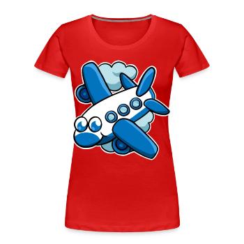 Avion - T-shirt bio Premium Femme - rouge - Devant - Mia (176cm)