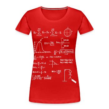 mathematics - Women's Premium Organic T-Shirt - red - Front - Mia (176cm)