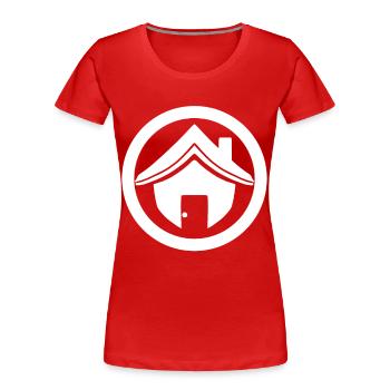 Maison toit - T-shirt bio Premium Femme - rouge - Devant - Mia (176cm)