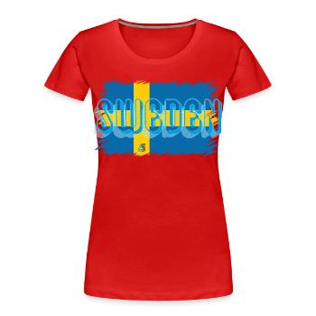 Schweden - Frauen Premium Bio T-Shirt - Rot - Vorne - Mia (176cm)