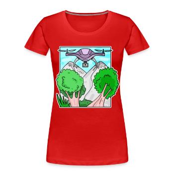 Drohne - Frauen Premium Bio T-Shirt - Rot - Vorne - Mia (176cm)