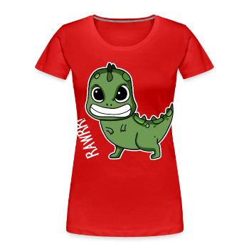 Bébé dinosaure cadeau - T-shirt bio Premium Femme - rouge - Devant - Mia (176cm)