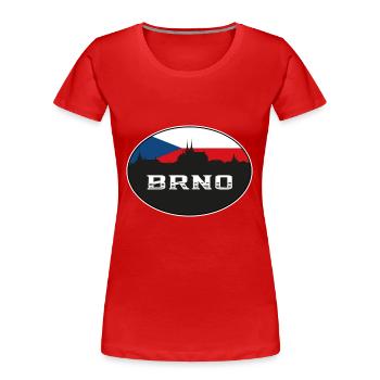 Brno Czechia Skyline Silhouette Tschechische Flagge Reisen - Frauen Premium Bio T-Shirt - Rot - Vorne - Mia (176cm)