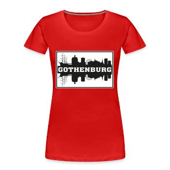 Göteborg Suède Voyage Souvenir Skyline Silhouet - T-shirt bio Premium Femme - rouge - Devant - Mia (176cm)