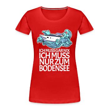 Bodensee - Frauen Premium Bio T-Shirt - Rot - Vorne - Mia (176cm)
