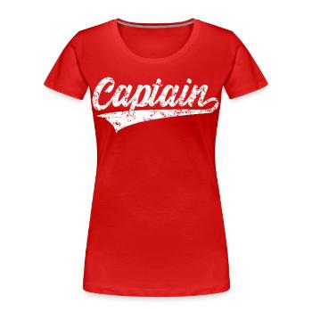 CAPTAIN KAPITÄN - Women's Premium Organic T-Shirt - red - Front - Mia (176cm)