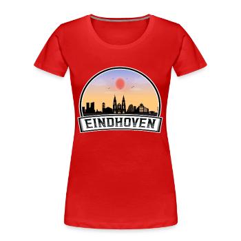 Eindhoven Netherlands Skyline Vintage Sunset Trave - Women's Premium Organic T-Shirt - red - Front - Mia (176cm)