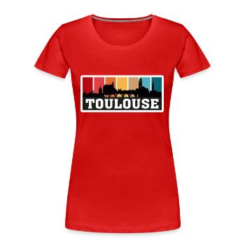 Toulouse Frankreich Reise Souvenir Skyline Silhouette - Frauen Premium Bio T-Shirt - Rot - Vorne - Mia (176cm)