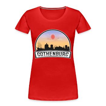 Gothenburg Sweden Skyline Vintage Sunset Travel So - Women's Premium Organic T-Shirt - red - Front - Mia (176cm)