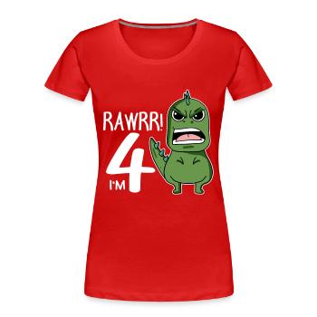 4th birthday - 4 years old - I'm 4 - Women's Premium Organic T-Shirt - red - Front - Mia (176cm)