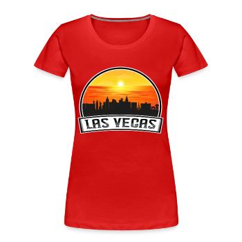 Las Vegas Nevada USA Skyline Vintage Sonnenuntergang Reisen - Frauen Premium Bio T-Shirt - Rot - Vorne - Mia (176cm)