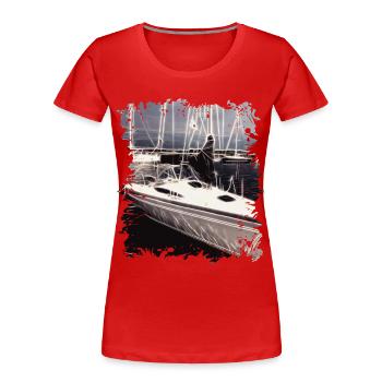 Sailboat - Sailing - Women's Premium Organic T-Shirt - red - Front - Mia (176cm)