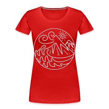 Wanderer Wandern Berg Berge Sonne - Frauen Premium Bio T-Shirt - Rot - Vorne - Mia (176cm)