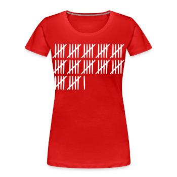 61 Geburtstag Strichliste - 61 Jahre alt - Frauen Premium Bio T-Shirt - Rot - Vorne - Mia (176cm)