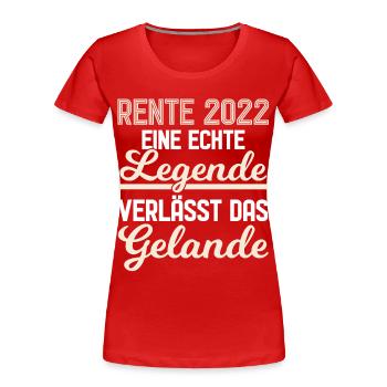 Rente 2022 Rentner Pensionist Pension Ruhestand - Frauen Premium Bio T-Shirt - Rot - Vorne - Mia (176cm)