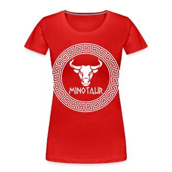 Le minotaure blanc - T-shirt bio Premium Femme - rouge - Devant - Mia (176cm)