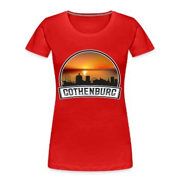 Gothenburg Sweden Skyline Vintage Sunset Travel So - Women's Premium Organic T-Shirt - red - Front - Mia (176cm)
