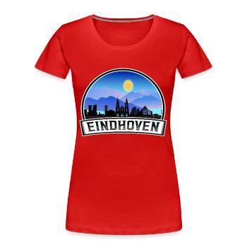 Eindhoven Netherlands Skyline Vintage Sunset Trave - Women's Premium Organic T-Shirt - red - Front - Mia (176cm)
