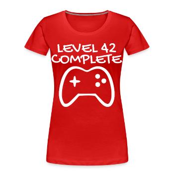 42e anniversaire - Cadeau de 42 ans - T-shirt bio Premium Femme - rouge - Devant - Mia (176cm)