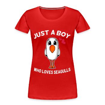 La mouette - T-shirt bio Premium Femme - rouge - Devant - Mia (176cm)
